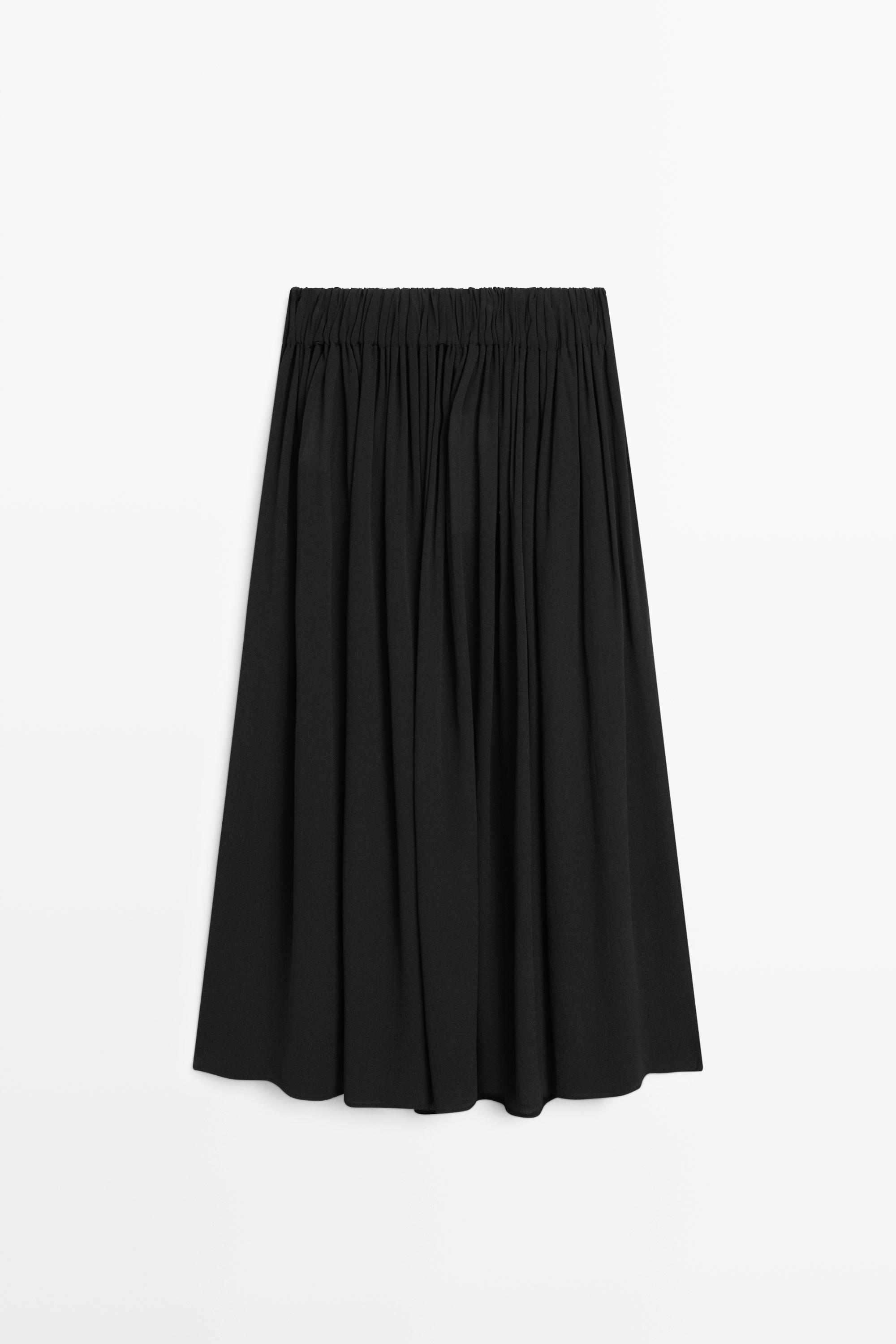 Pleated midi skirt